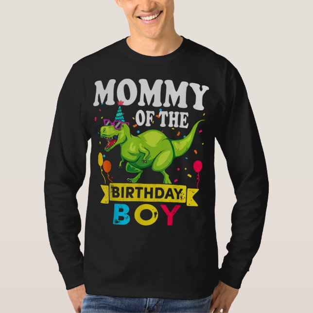 T-shirt Maman de l'anniversaire garçon T-Rex RAWR Dinosaur (Devant)