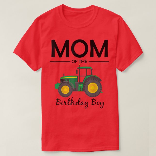 T-shirt Maman De L'Anniversaire Garçon Tractor ferme famil (Design devant)