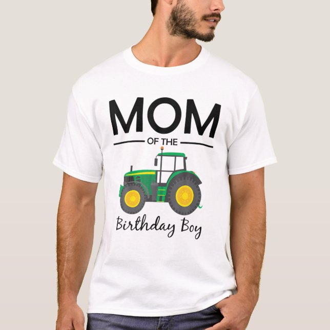 T-shirt Maman De L'Anniversaire Garçon Tractor Ferme Famil (Devant)