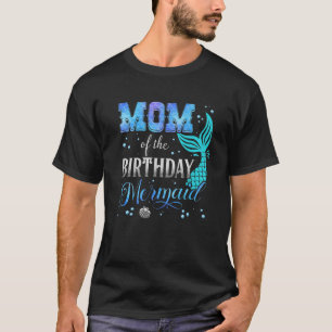T-shirt Maman De L'Anniversaire Mermaid Fête À Thème Corre