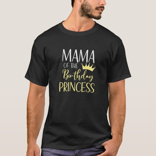 T-shirt Maman De L'Anniversaire Princesse Correspondant Bi (Devant)