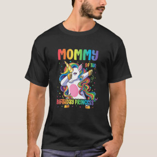 T-shirt Maman De L'Anniversaire Princesse Dabbing Unicorn