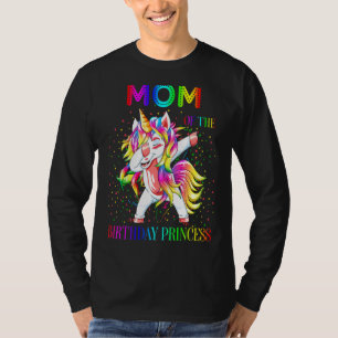 T-shirt Maman De L'Anniversaire Princesse Dabbing Unicorn 