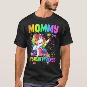 T-shirt Maman De L'Anniversaire Princesse Dabbing Unicorn 
