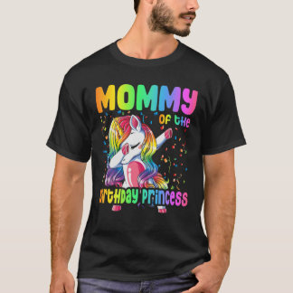 T-shirt Maman De L'Anniversaire Princesse Dabbing Unicorn 