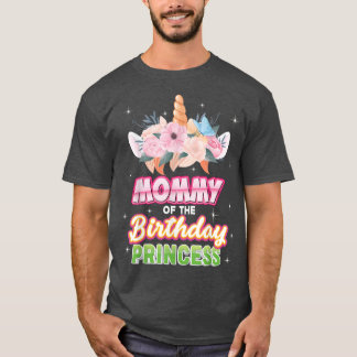 T-shirt Maman De L'Anniversaire Princesse Happy Unicorn Gi