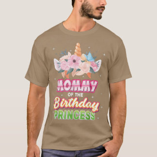 T-shirt Maman De L'Anniversaire Princesse Happy Unicorn Gi