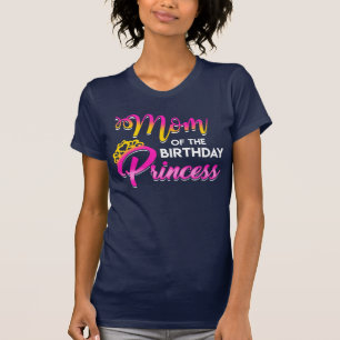 T-shirt Maman de l'Anniversaire Princesse rose jaune