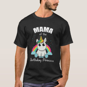 T-shirt Maman De L'Anniversaire Princesse Unicorn Mignonne
