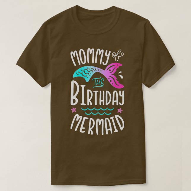 T-shirt Maman De L'Anniversaire Sirène Cadeaux Femme Famil (Design devant)
