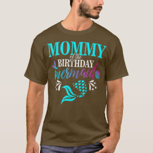 T-shirt Maman De L'Anniversaire Sirène Matching Famille