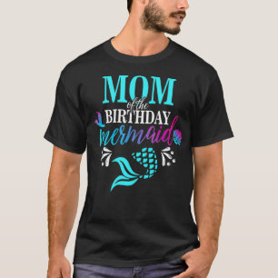 T-shirt Maman De L'Anniversaire Sirène Matching Famille