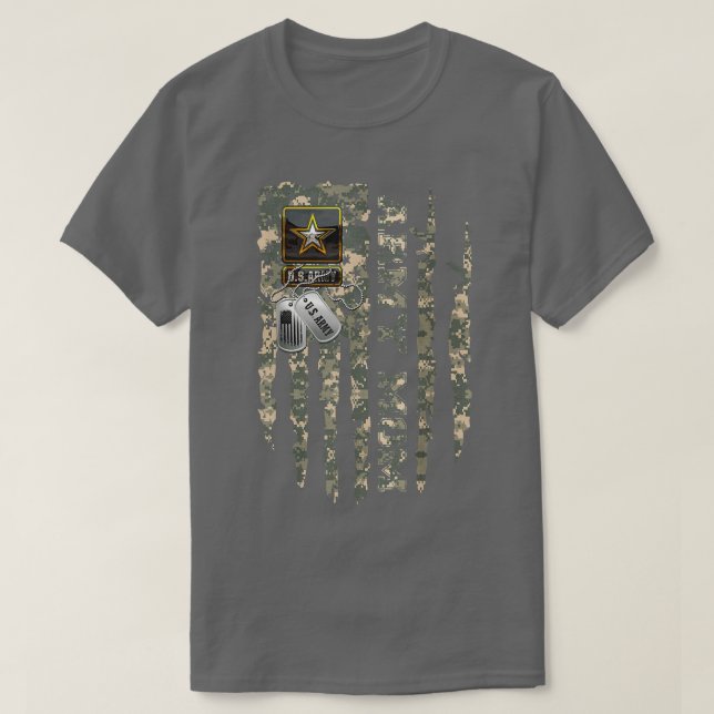 T-shirt Maman de l'armée de drapeau Maman de l'armée de gr (Design devant)
