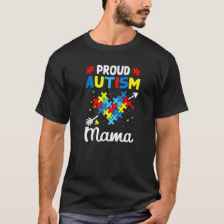 T-shirt Maman de l'autisme fière Amour Soutien Accepter Cœ