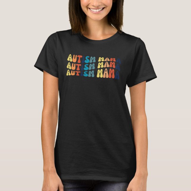T-shirt Maman de l'autisme mignonne et funky (Devant)
