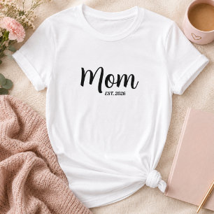 T-shirt Maman de l'Écriture Noire Établie