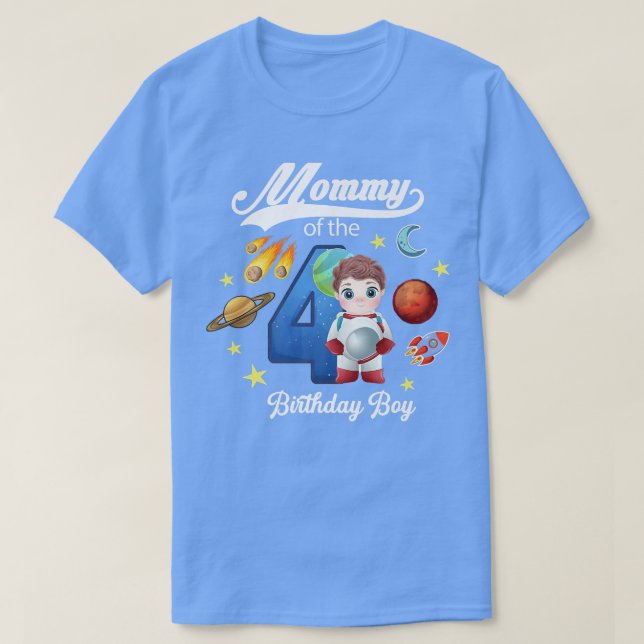 T-shirt Maman de l'enfant astronaute natal (Design devant)