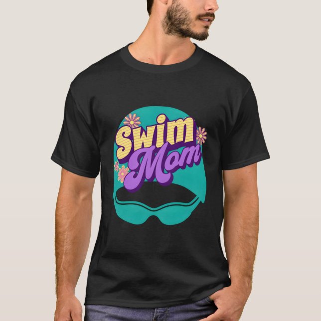 T-shirt Maman de l'équipe de natation (Devant)
