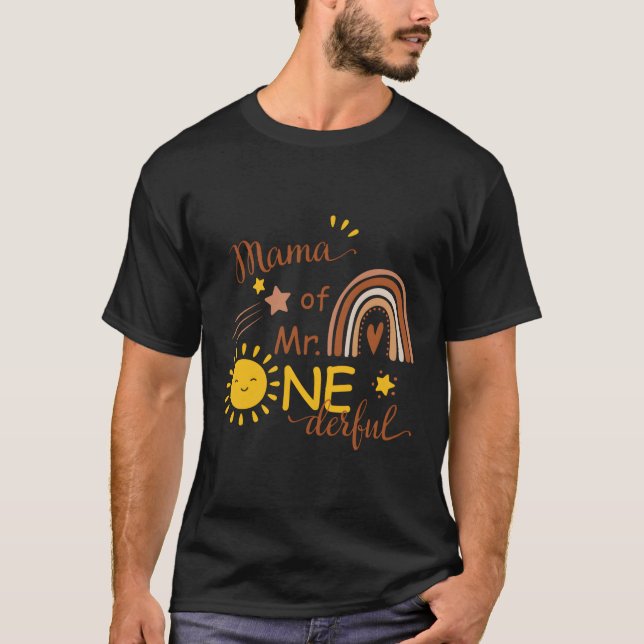T-shirt Maman De M. Un Derful Py Boho Sun Maman 1Er (Devant)