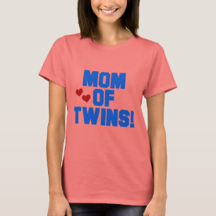 T-shirt Maman de maillots et cadeaux Twins-Blue Text