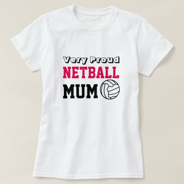 T-shirt Maman de net-ball de conception de boule (Design devant)