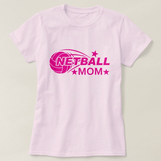 T-shirt Maman de Netball rose (Design devant)