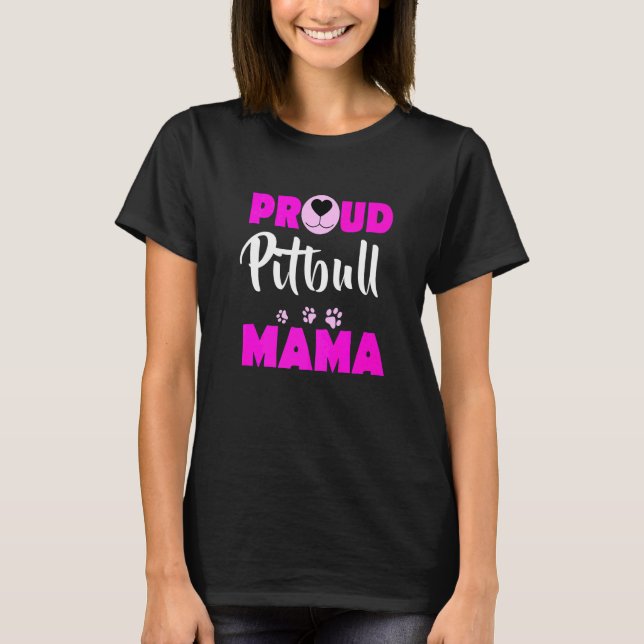 T-shirt Maman de Pitbull fière (Devant)