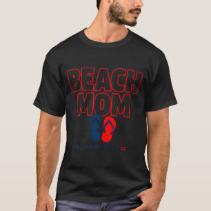 T-shirt Maman de plage été 2026 tongs patriotique