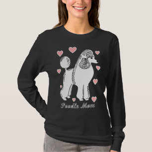 T-shirt Maman De Poodle En Scoop Rose Et Blanc Fabriqué