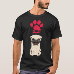 T-shirt Maman de pug à plein temps rétro coucher de soleil