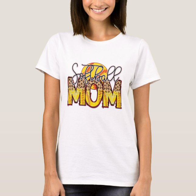T-shirt Maman de softball  (Devant)