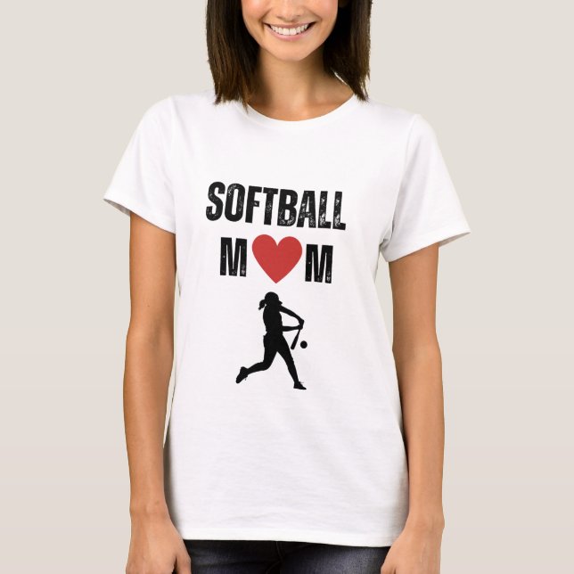 T-shirt Maman de softball (Devant)