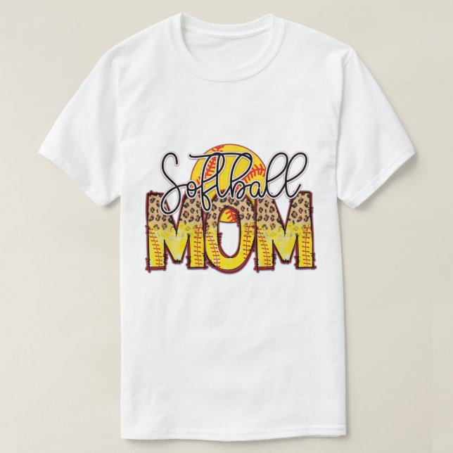 T-shirt Maman de softball blanche (Design devant)