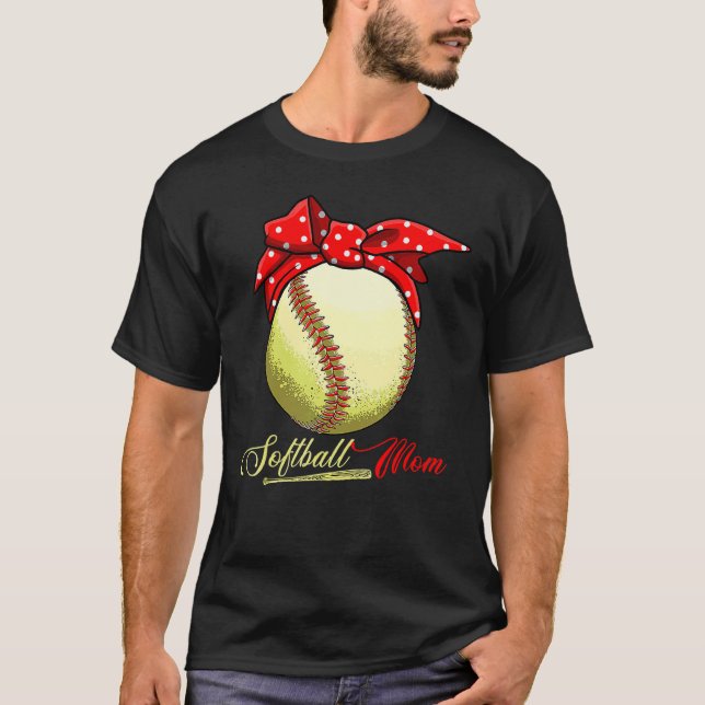 T-shirt Maman de softball Femmes Lanceuse Receveuse Filles (Devant)