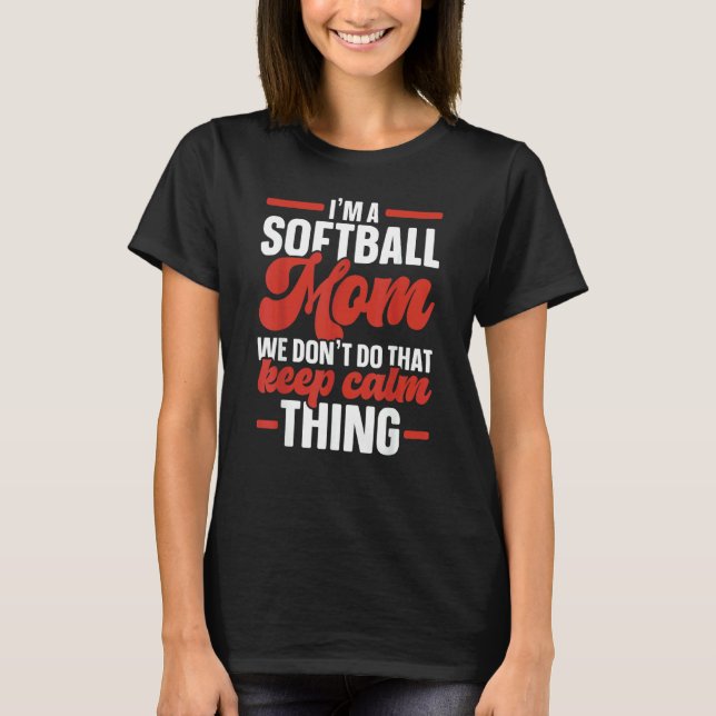 T-shirt Maman de softball Joueuse de softball Lanceuse Rec (Devant)