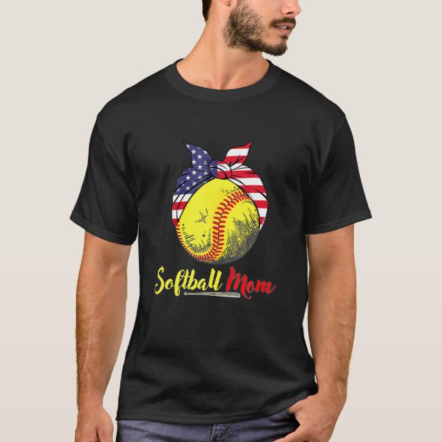 T-shirt Maman de softball Leopard Funny Baseball Maman D (Devant)