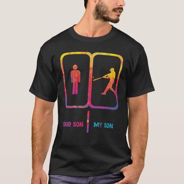 T-shirt maman de softball mon fils votre fils (Devant)