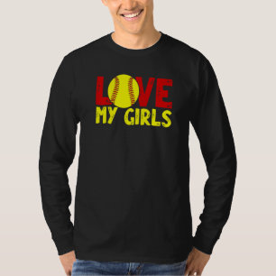 T-shirt Maman de softball Papa Fête des Pères mignon Amour