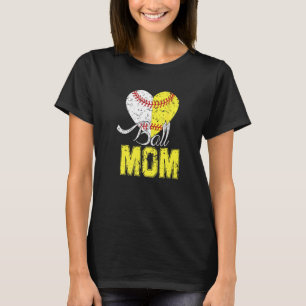 T-shirt Maman de softball pour femme lanceuse receveuse Fê