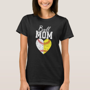 T-shirt Maman de softball pour femme lanceuse receveuse Fê