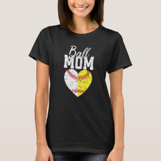 T-shirt Maman de softball pour femme lanceuse receveuse Fê