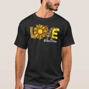 T-shirt Maman De Softball Pour Femmes Sunflower Love Ball