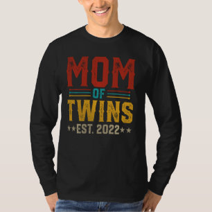 T-shirt Maman De Twins 2022 Retro Vintage Twin Baby Annonc
