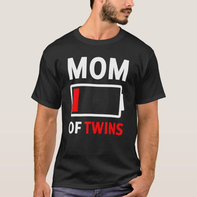 T-shirt Maman De Twins Batterie Basse Tee - shirt Mignonne (Devant)