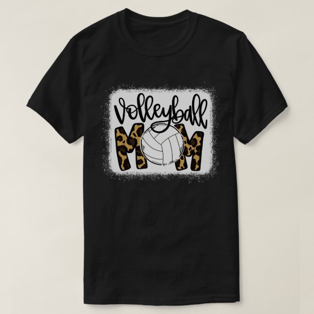 T-shirt Maman de volleyball Leopard de volleyball Mama (Design devant)
