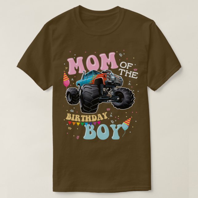 T-shirt Maman des Camions Monster Boy Birthday (Design devant)