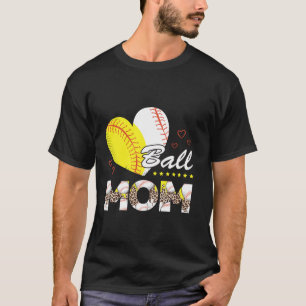 T-shirt Maman des deux baseball softball fête des mères po