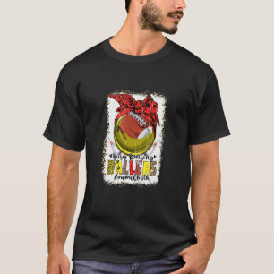 T-shirt Maman Des Deux Bowling Football Busy Raising Balle