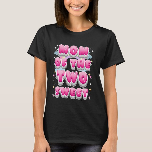 T-shirt Maman des deux douce Mère Fière (Devant)