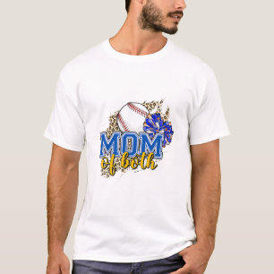 T-shirt Maman Des Deux Mères De Baseball Cheer Maman Empr